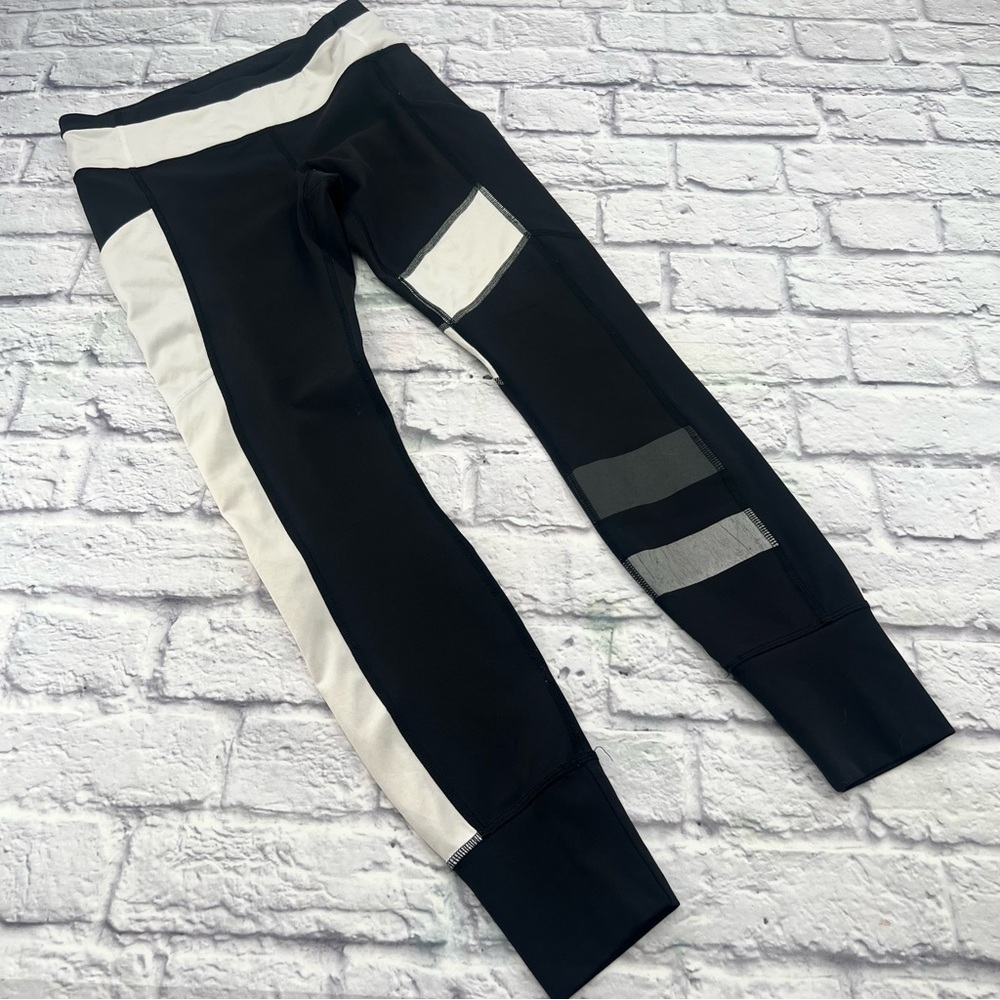 Lululemon Athletica Speed Tight II Full On Luxtreme Size 6 Black White Reflectiv